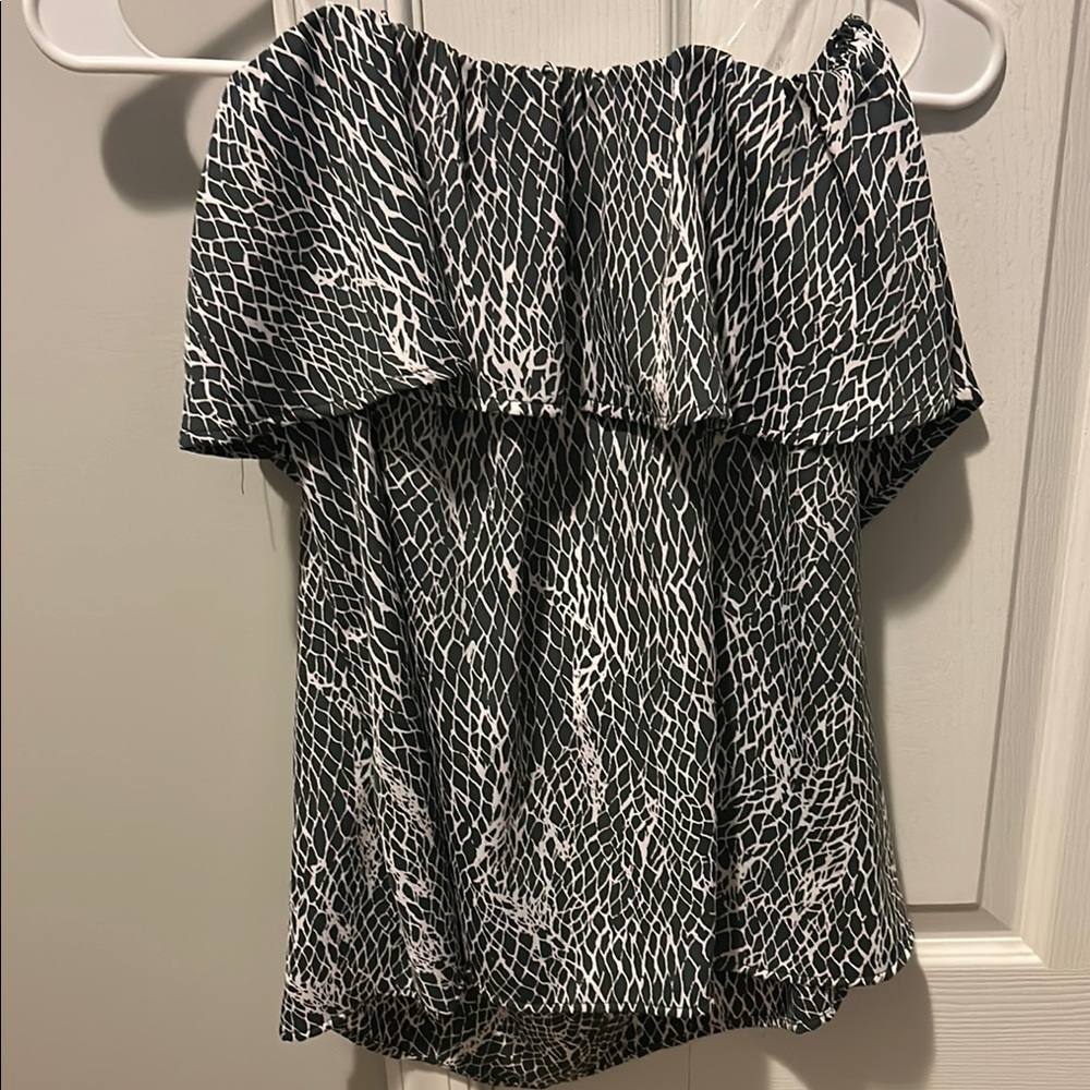 Black and White Off-Shoulder Top